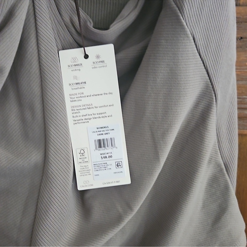 NWT CALIA Rib Halter Tank - Dark Grey - Picture 6 of 6